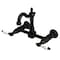 Kingston Brass Two-Handle Wall Mount Bridge Kitchen Faucet, Matte Black KS2440PL - alternate 1