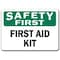 Signmission Safety Sign, 14 in Height, Plastic, 10 in Length, First Aid Kit SF-First Aid Kit - alternate 2