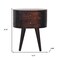 Homeroots 21" Brown Solid Wood Round Two Drawer Nightstand 651865 - alternate 4