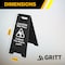 Gritt Commercial Black Caution Wet Floor Sign, Pack of 3, 3PK GRI184-BLK-3PK - alternate 4