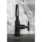 Kingston Brass One-Handle Single-Hole Bathroom Faucet with Deck Plate and Push Pop-Up Drain, Matte Black KSD2210RX - alternate 4