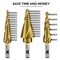 Neiko Titanium-Coated HSS Spiral Step Drill Bit Set with 31-Step Size, 3-Piece 10181A - alternate 2