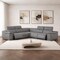 Homeroots Battleship Gray Leather Power Reclining L Shaped Five Piece Corner Sectional 643950 - alternate 3
