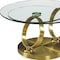 Homeroots 32" Clear And Gold Glass And Metal Round Abstract Coffee Table 554291 - alternate 5