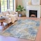 Homeroots 3' X 5' Navy Blue And Beige Geometric Washable Indoor Outdoor Area Rug 632005 - alternate 4