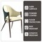 Leisuremod Sante Modern Leather Dining Arm Chair with Iron Legs in Cream/Green, 2PK SC53CRDG2 - alternate 3