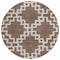 Homeroots 8' Brown And Ivory Round Geometric Washable Indoor Outdoor Area Rug 593758 - alternate 3