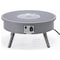 Leisuremod Walbrooke Outdoor Patio Aluminum Round Fire Pit Side Table with Lid and Fire Glass, Grey WGR-29-GL - alternate 4