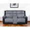Homeroots 76" Gray and Black Faux Leather and Microfiber Manual Reclining Loveseat With Storage 561566 - alternate 1