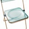 Leisuremod Lawrence Acrylic Folding Chair with Gold Metal Frame, Jade Green, 2PK LFG19G2 - alternate 3