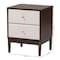 Baxton Studio Nikolai Mid-Century Beige Fabric and Wenge Brown Wood 2-Drawer Nightstand 255-14055-ZORO - alternate 4