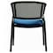 Leisuremod Ervilla Dining Chair in Black Steel Frame with Black Wicker Back in Navy Blue, 2PK ECBL-20BL-NBU2 - alternate 4