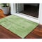 Homeroots 3' X 5' Green And Ivory Abstract Washable Indoor Outdoor Area Rug 602701 - alternate 1