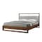 Homeroots Brown and Gray Wood Tufted Upholstered King Bed Frame 486247 - alternate 1