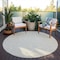 Homeroots 8' Beige And Ivory Round Geometric Washable Indoor Outdoor Area Rug 612102 - alternate 4