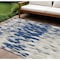 Homeroots 8' X 10' Navy Blue And Ivory Abstract Washable Indoor Outdoor Area Rug 612686 - alternate 1