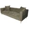 Homeroots 90" Gray Brown Velvet Sofa And Toss Pillows With Gold Legs 489536 - alternate 4