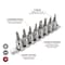 Performance Tool 8 pc. Screwdriver Bit Socket Set, 3/8 in. Dr. Sockets, Slotted Phillips W38860 - alternate 4