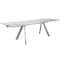 Homeroots 103" Clear and Blush Glass and Steel Self-Storing Leaf Dining Table 654236 - alternate 6