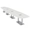 Skutchi Designs Arc Rectangle Meeting Room Table, 45 in W, 240 in L, White HAR-AREC-48X240-DOU-WA7976-ESIL - alternate 1
