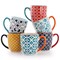 Elama Rory 6 Piece 16 Ounce Assorted Design Stoneware Mug Set in Assorted Colors 750123730M - alternate 4