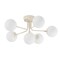 Jonathan Y Olivier Parisian 24" 6-Light Globe Modern Industrial Iron Bistro LED Semi Flush Mount, Almond JYL9542C - alternate 4