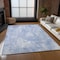 Homeroots 9' X 12' Sky Blue Denim Blue And Ivory Abstract Washable Indoor Outdoor Area Rug 583176 - alternate 4