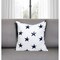 Homeroots 16" White and Blue Star Cotton Throw Pillow 529261 - alternate 1