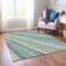 Homeroots 3' X 5' Sky Blue Beige And Tan Striped Washable Indoor Outdoor Area Rug 615007 - alternate 4