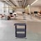 Luxor Utility Cart with Lipped Plastic Shelves, 300 lb Load Capacity, 3 Shelves, 24 in L, 18 in W STC222-B - alternate 5