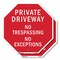 Signmission Private Driveway No Trespassing No, 6 inch X 6 inch, Plastic Sign, 2PK OC-P-2PACK-6-163 - alternate 1