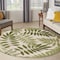 Homeroots 5' Ivory And Green Round Palm Leaf Indoor Outdoor Area Rug 548143 - alternate 4
