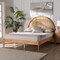 Baxton Studio Wrenley Japandi Oak Brown Wood Queen Bed with Antique Rattan 257-14097-ZORO - alternate 4