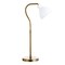 Homeroots 25" Brass Metal Arched Table Lamp With White Dome Shade 524418 - alternate 1