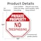 Signmission Private Property No Trespassing, 10 Inch X 10 Inch, Plastic Sign OC-P-10-161 - alternate 5