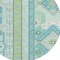 Homeroots 8' Mint Green Blue And Ivory Round Aztec Washable Indoor Outdoor Area Rug 598480 - alternate 6