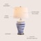 Jonathan Y Joelie 29" Ceramic LED Table Lamp, Blue/White JYL3016A - alternate 3