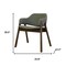 Homeroots Set of Two Green and Walnut Fabric and Wood Partially Open Back Dining Arm Chairs, 2PK 716273 - alternate 4