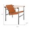 Homeroots 24" Terra Cotta and Silver Faux Leather and Stainless Adjustable Back Arm Chair 667639 - alternate 3