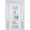 Vdomdoors Front Exterior Prehung FiberGlass Door Frosted Glass / Manux 8002 White Silk / 2 Sidelight and Tran MANUX8002EXD-WS-W12+36+12 x H80+14-RH - alternate 1
