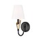 Z-Lite Claudelle 1-Light Wall Sconce, 5.75 in W x 14 in H, Matte Black + Modern Gold 4014-1S-MB-MGLD - alternate 1