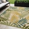 Homeroots 5' X 8' Green Yellow And Blue Palm Leaf Indoor Outdoor Area Rug 548050 - alternate 2