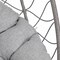 Leisuremod Summit Foldable Egg Swing Chair with Stand, Grey UV-Resistant Wicker, & Weatherproof SSCGR-35LGR - alternate 4