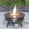 Leisuremod Walbrooke Outdoor Patio Aluminum Round Fire Pit Side Table with Lid and Fire Glass, Brown WBR-29-GL - alternate 4