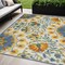 Homeroots 5' X 8' Ivory Blue Yellow And Orange Floral Indoor Outdoor Area Rug 546816 - alternate 5