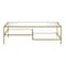 Homeroots 54" Gold Glass And Steel Coffee Table With Two Shelves 520935 - alternate 2