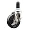 Service Caster 4 Inch 316SS Hard Rubber Swivel 1-3/8 Inch Expanding Stem Caster with Brake SCC SCC-SS316EX20S414-HRS-TLB-138 - alternate 1