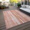 Homeroots 5' X 8' Orange And Salmon Botanical Leaves Washable Indoor Outdoor Area Rug 581973 - alternate 2