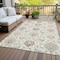 Homeroots 8' X 10' Ivory Brown And Gray Damask Washable Indoor Outdoor Area Rug 599427 - alternate 3