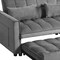 Homeroots 73" Gray Velvet Sleeper Sleeper Reclining Sofa With Toss Pillows 721466 - alternate 2